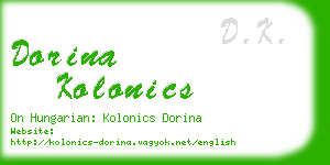 dorina kolonics business card